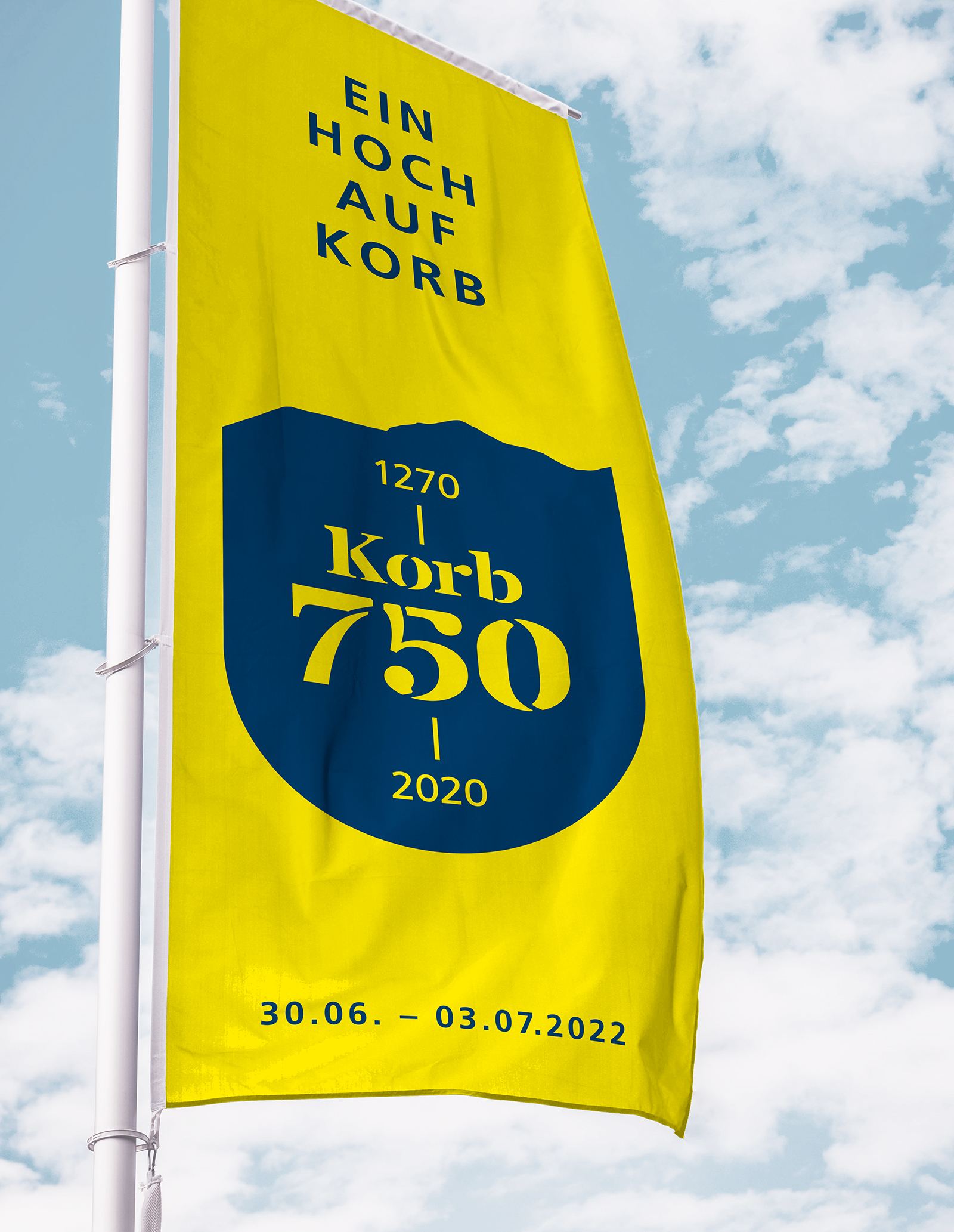 UlrichWerbung Korb 750 Jahre Fahne Branding
