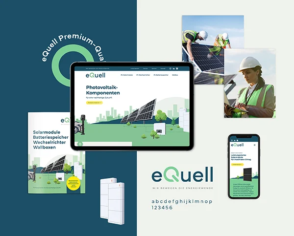 Corporate Design und Logoentwicklung für eQuell Solarmodule – Markenauftritt von UlrichWerbung